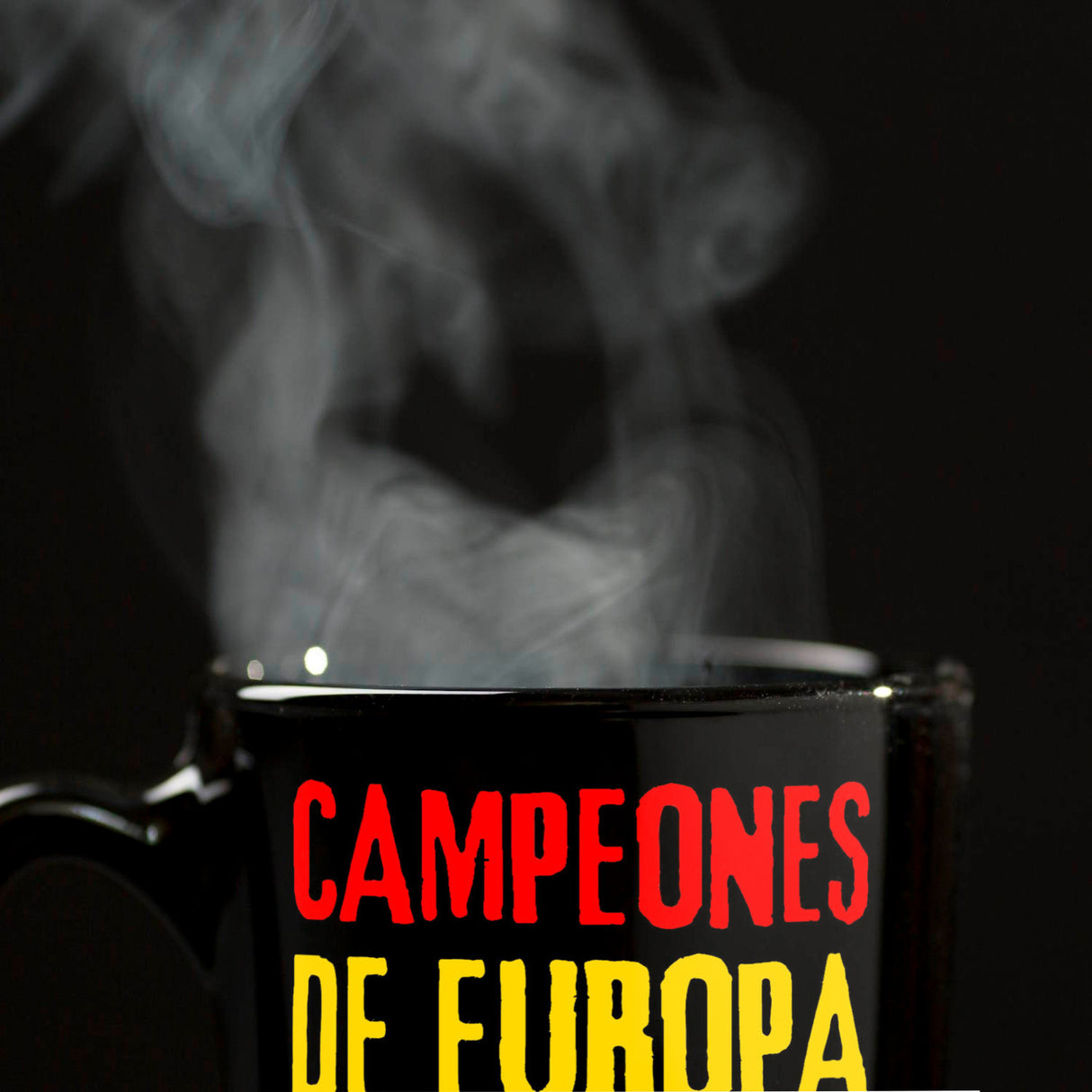 Spanien Europameister 2024 Tasse in Schwarz mit Spruch Campeones de Europa 2024