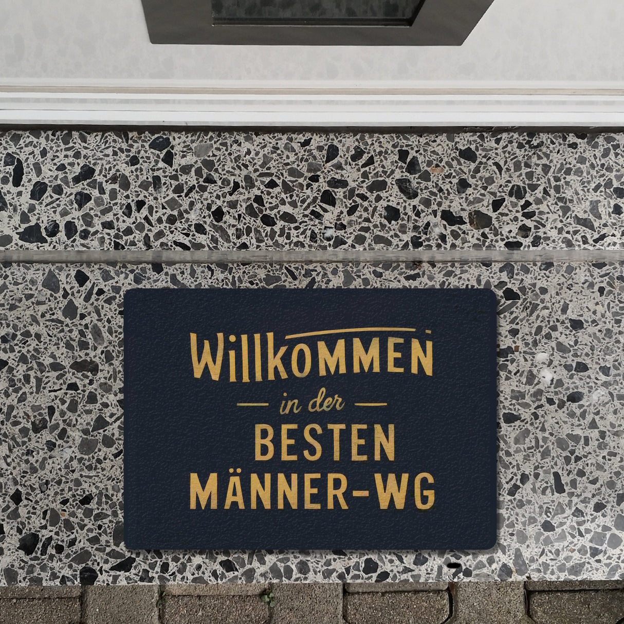 Willkommen in der besten Männer-WG Fußmatte in 35x50 cm ohne Rand