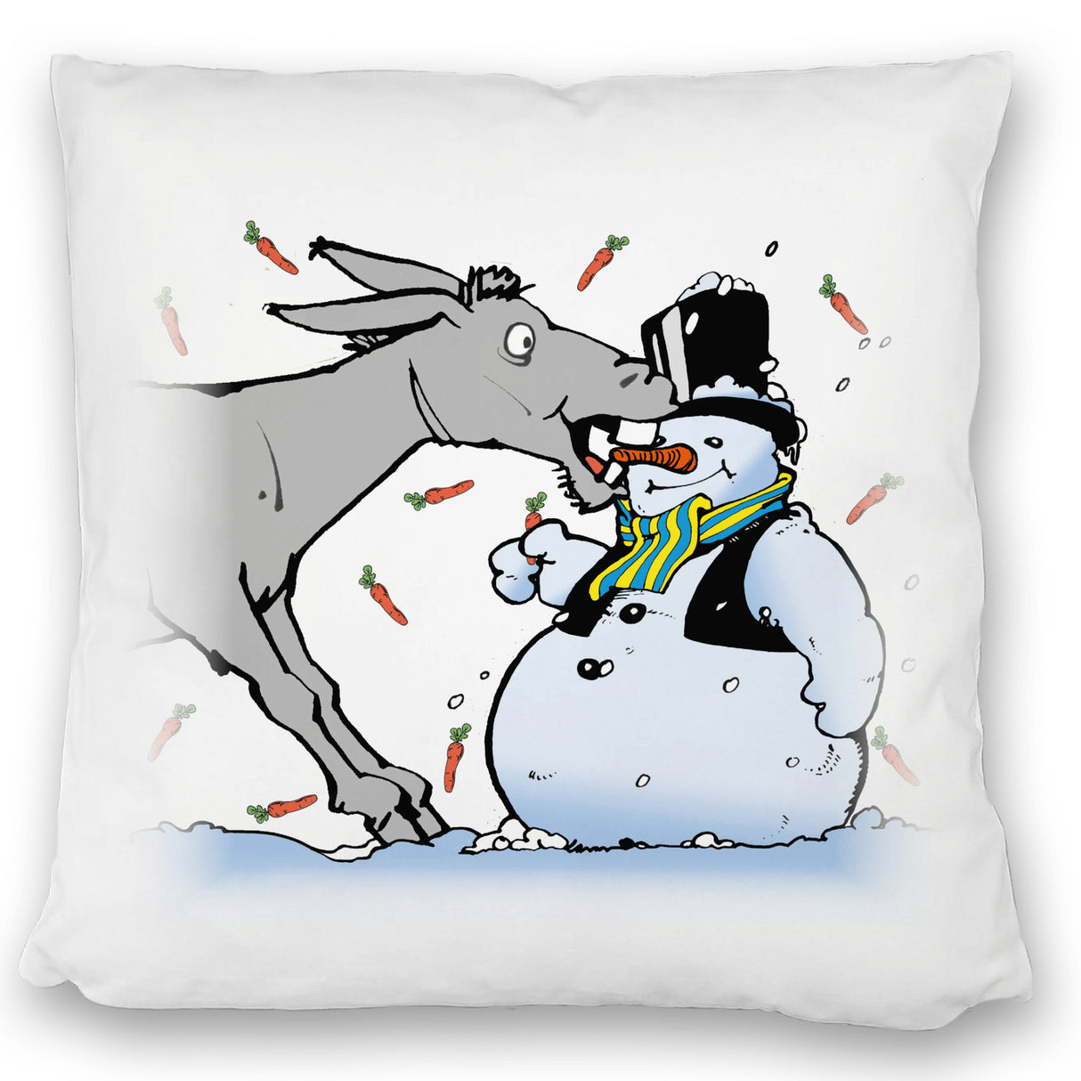 Kissen Schneemann & Esel - Weihnachtsdeko mit Humor