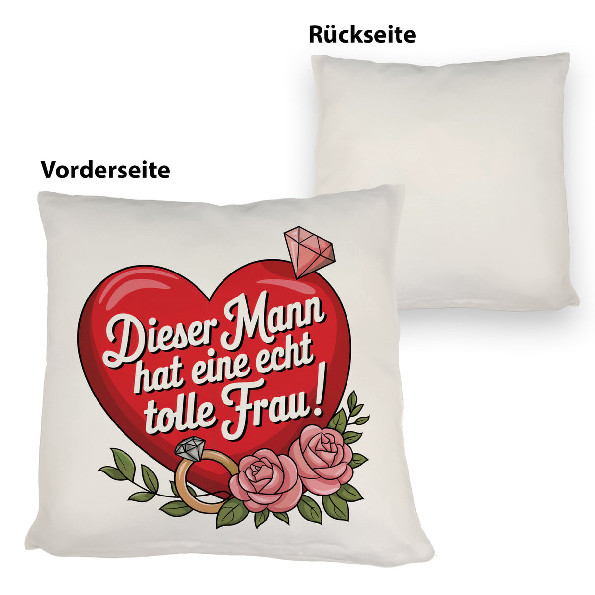 Großes rotes Herz Tolle Frau Kissen