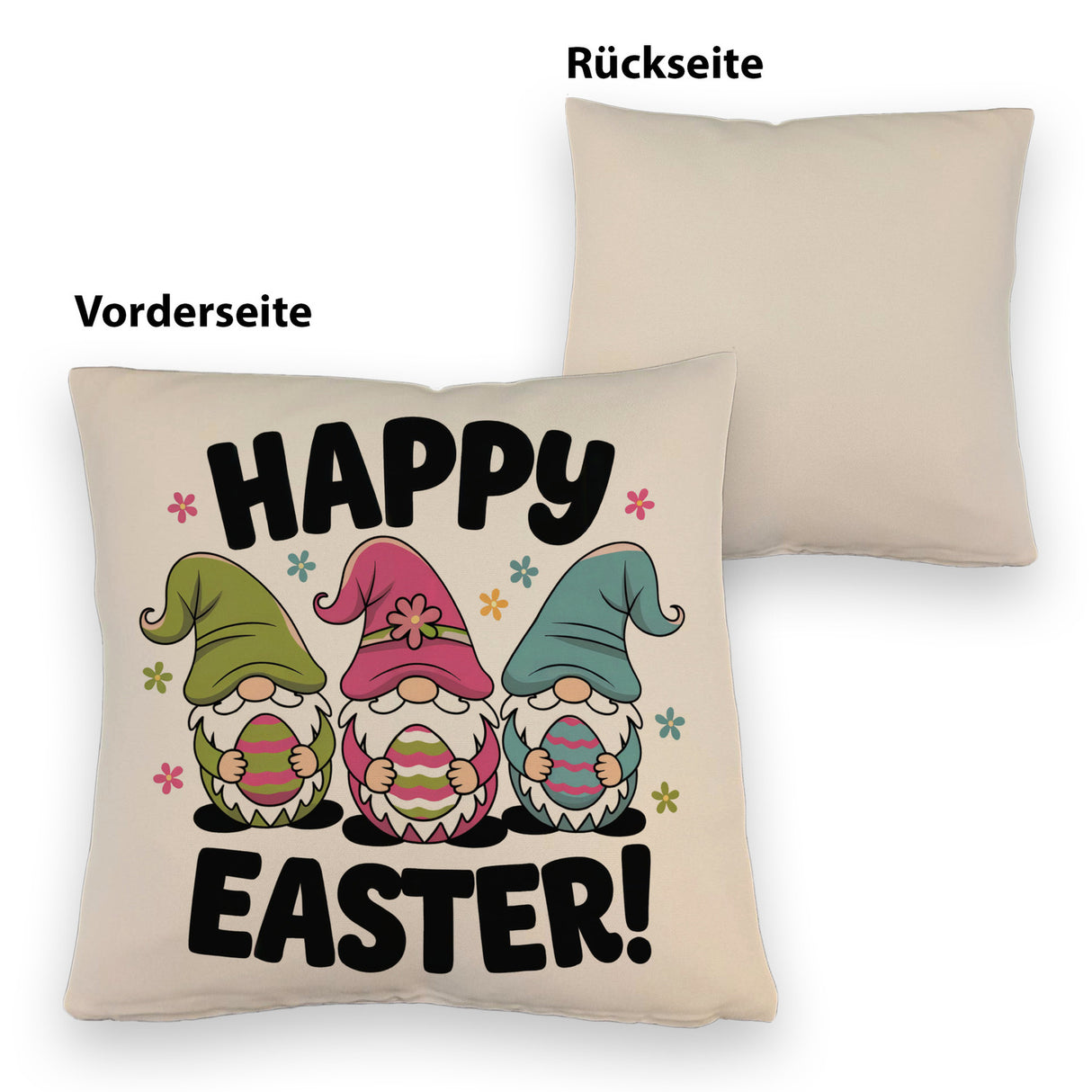 Drei Wichtel mit Ostereiern Kissen - Happy Easter