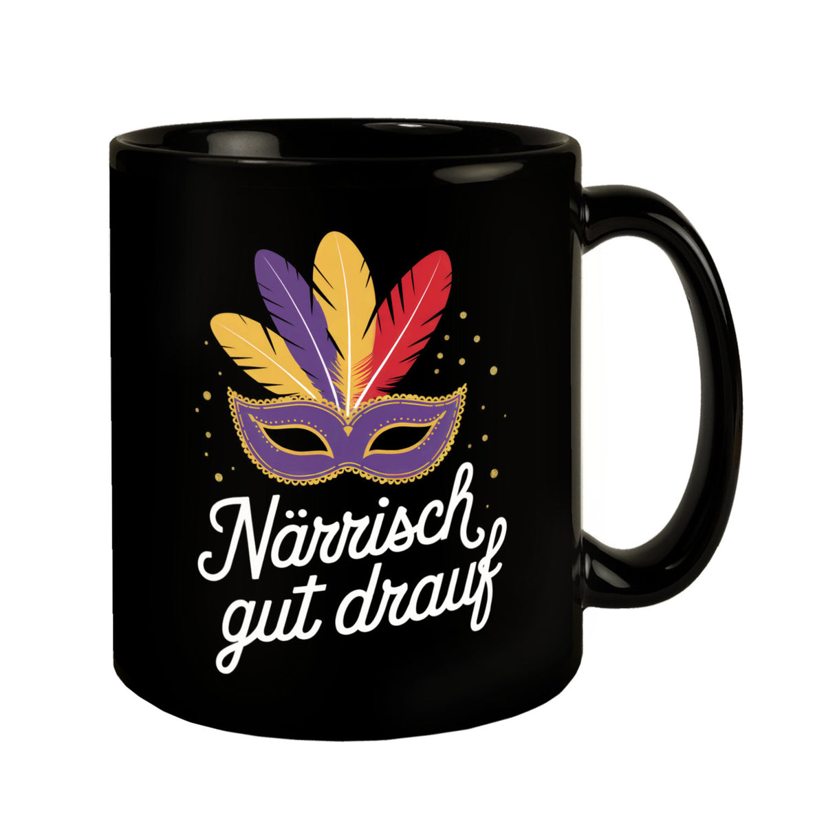 Karnevalsmaske Närrisch gut drauf Tasse