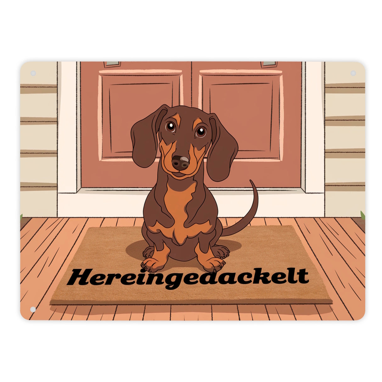 Hereingedackelt Dackel Metallschild in 15x20 cm für Dackel-Liebhaber