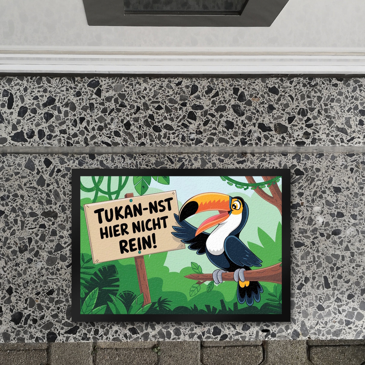 Tukan-nst hier nicht rein! Fußmatte in 35x50 cm mit Tukan im Dschungel