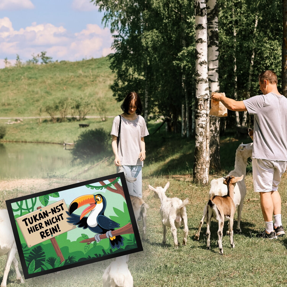 Tukan-nst hier nicht rein! Fußmatte in 35x50 cm mit Tukan im Dschungel