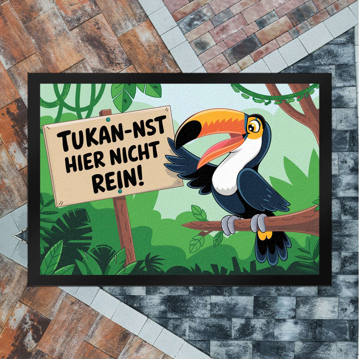Tukan-nst hier nicht rein! Fußmatte in 35x50 cm mit Tukan im Dschungel