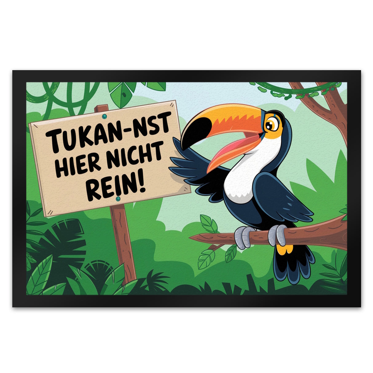 Tukan-nst hier nicht rein! Fußmatte in 35x50 cm mit Tukan im Dschungel