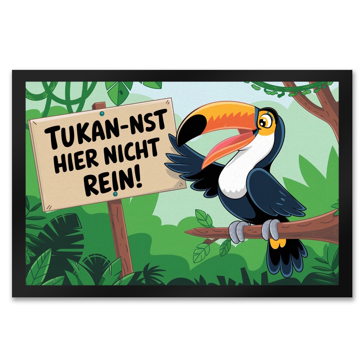 Tukan-nst hier nicht rein! Fußmatte in 35x50 cm mit Tukan im Dschungel