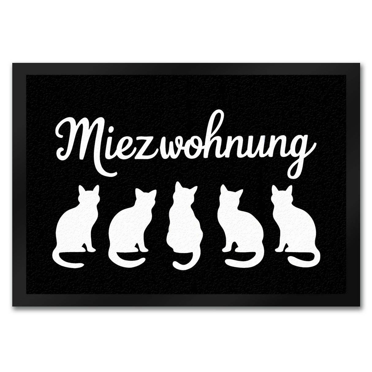 Miezwohnung Katzen Silhouetten Fußmatte in 35x50 cm für Katzenfans
