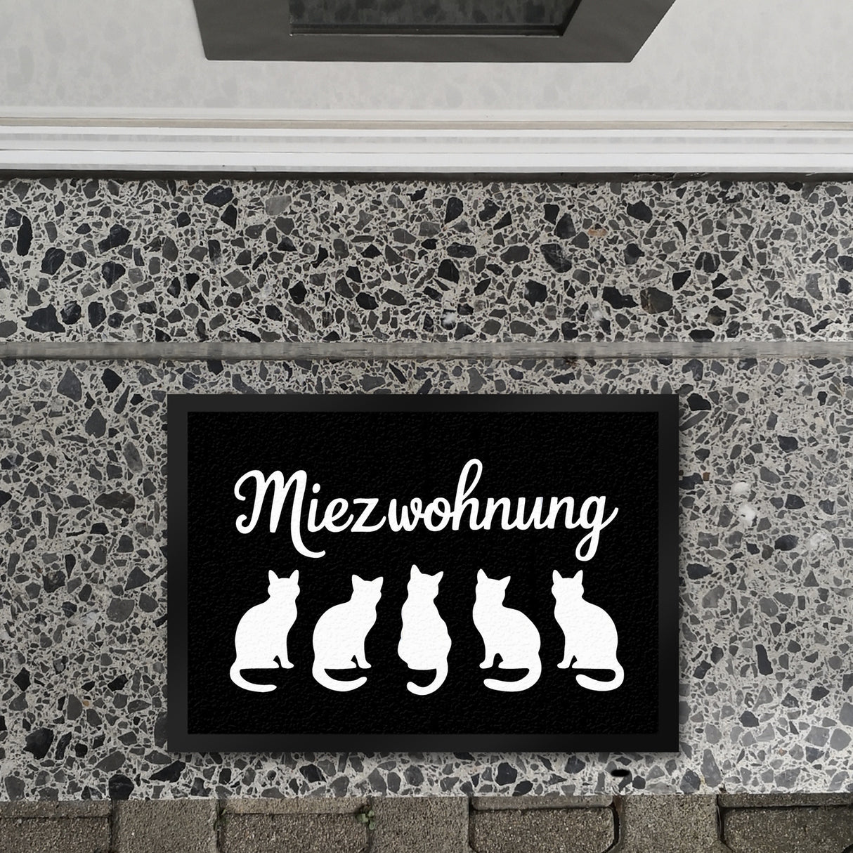 Miezwohnung Katzen Silhouetten Fußmatte in 35x50 cm für Katzenfans