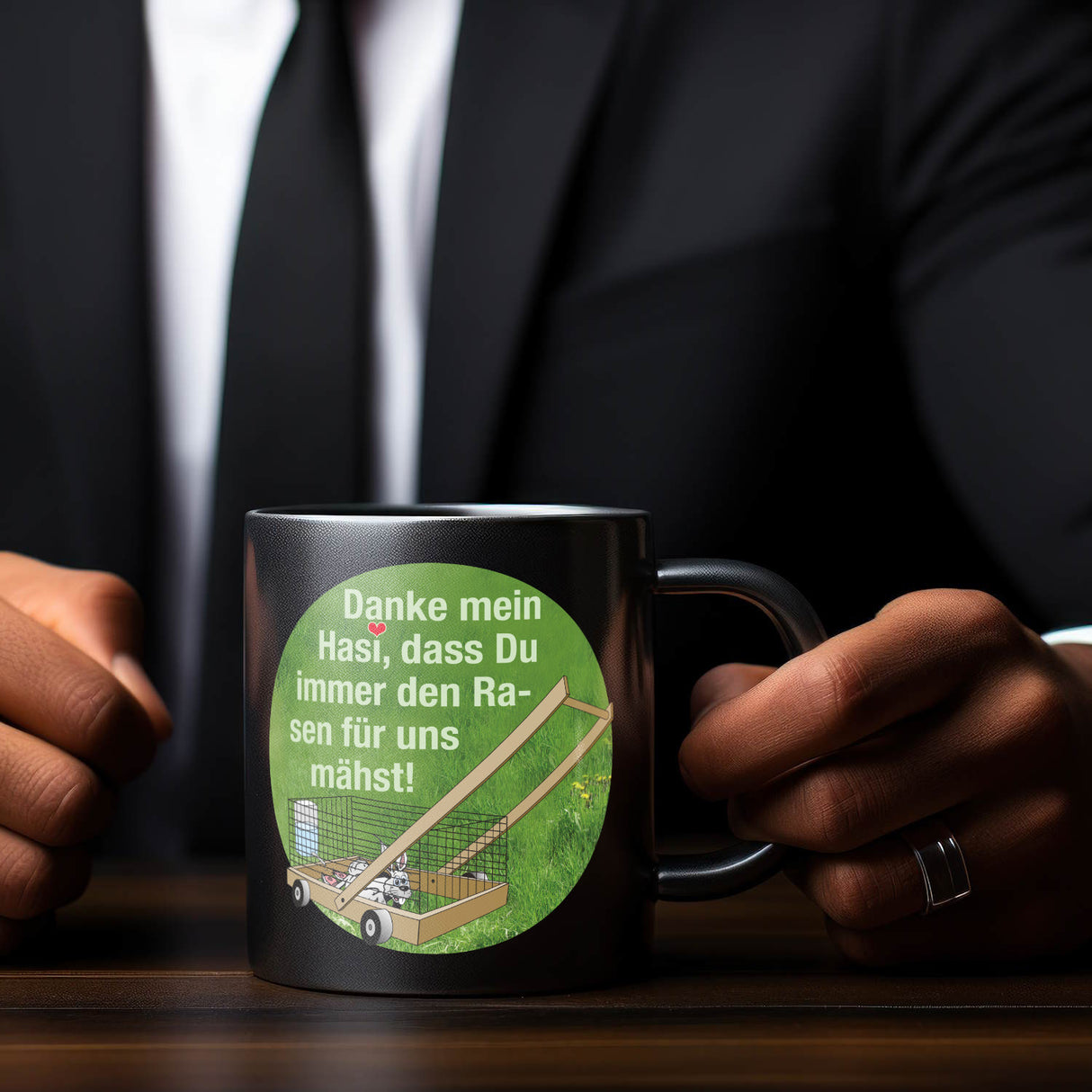 Danke Hasi fürs Rasenmähen Tasse