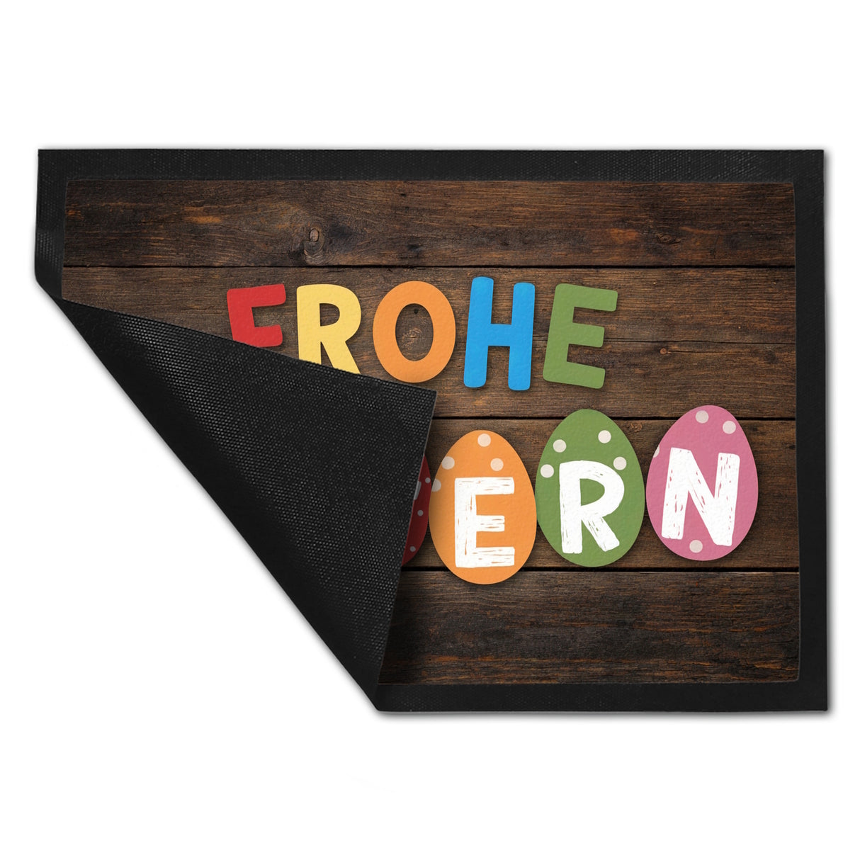 Fröhliche Ostern Fußmatte in 35x50 cm mit bunten Eiern