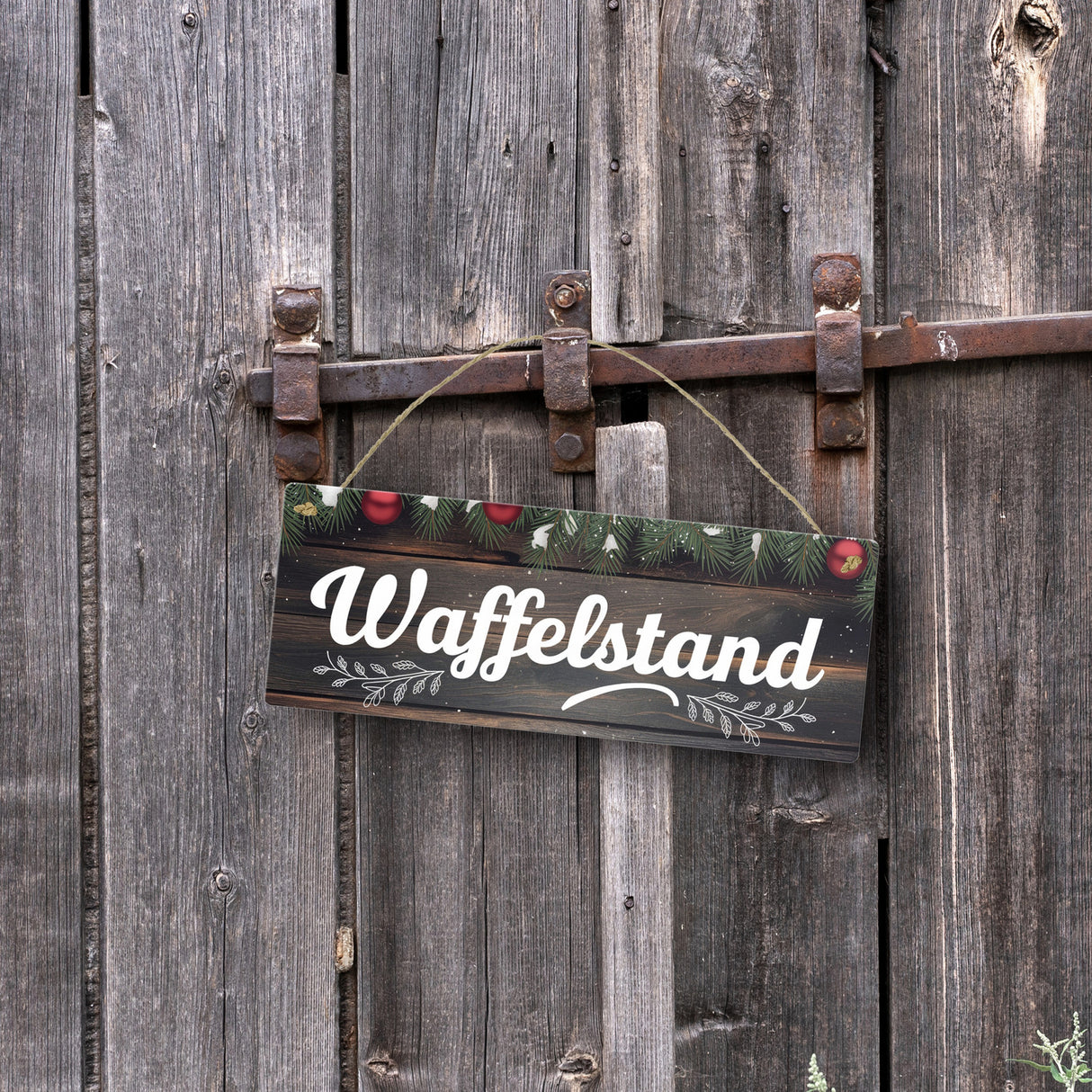 Winterlicher Waffelstand Metallschild