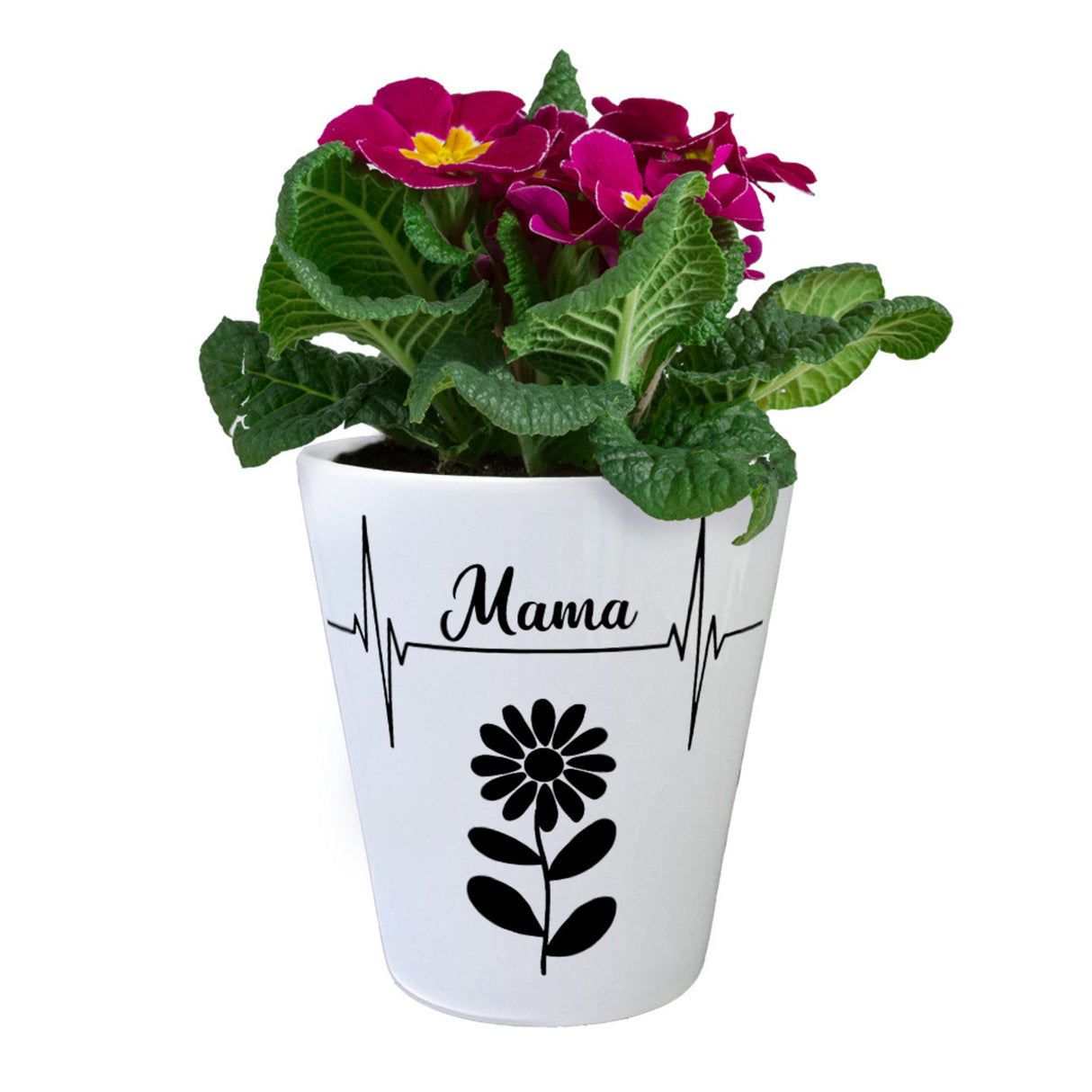 Mama Herzschlag mit Blume Blumentopf für Mütter