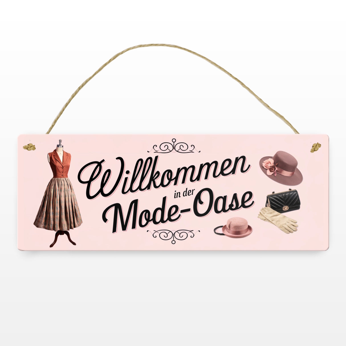 Willkommen in der Mode-Oase Metallschild Vintage