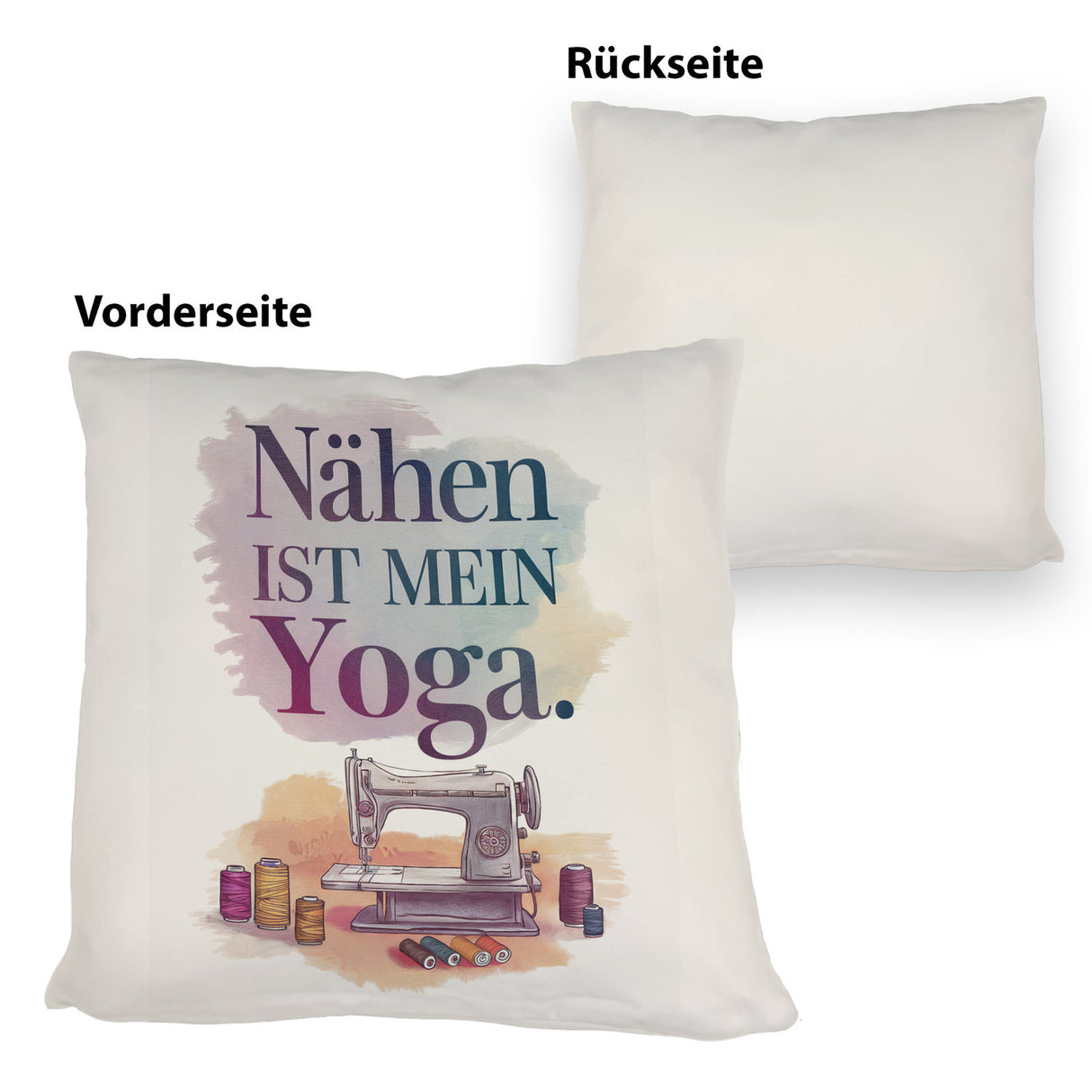 Nähen ist mein Yoga Kissen mit Nähmaschine