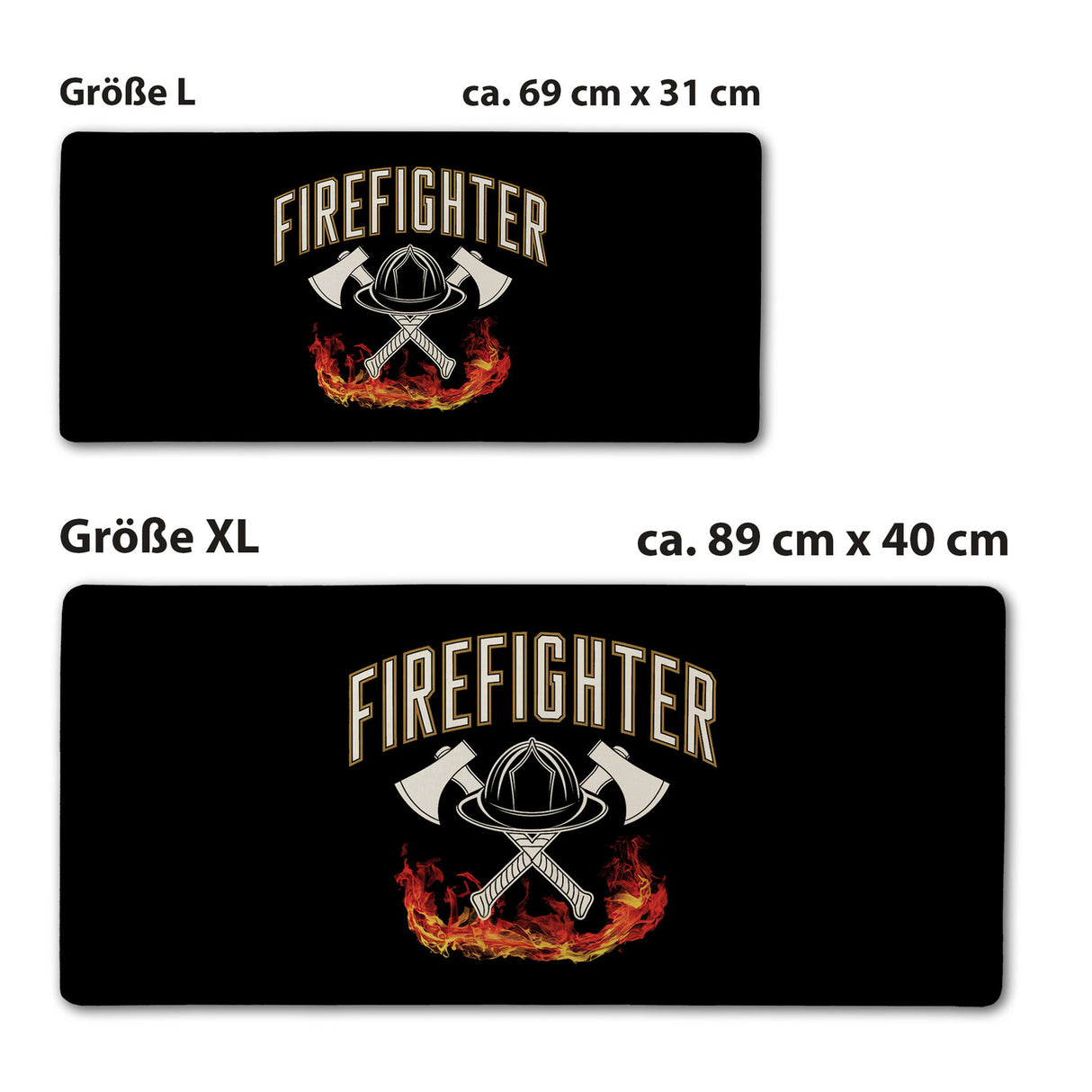 Feuerwehrhelm FIREFIGHTER Schreibtischunterlage 69x31cm XXL Mauspad für Feuerwehrleute