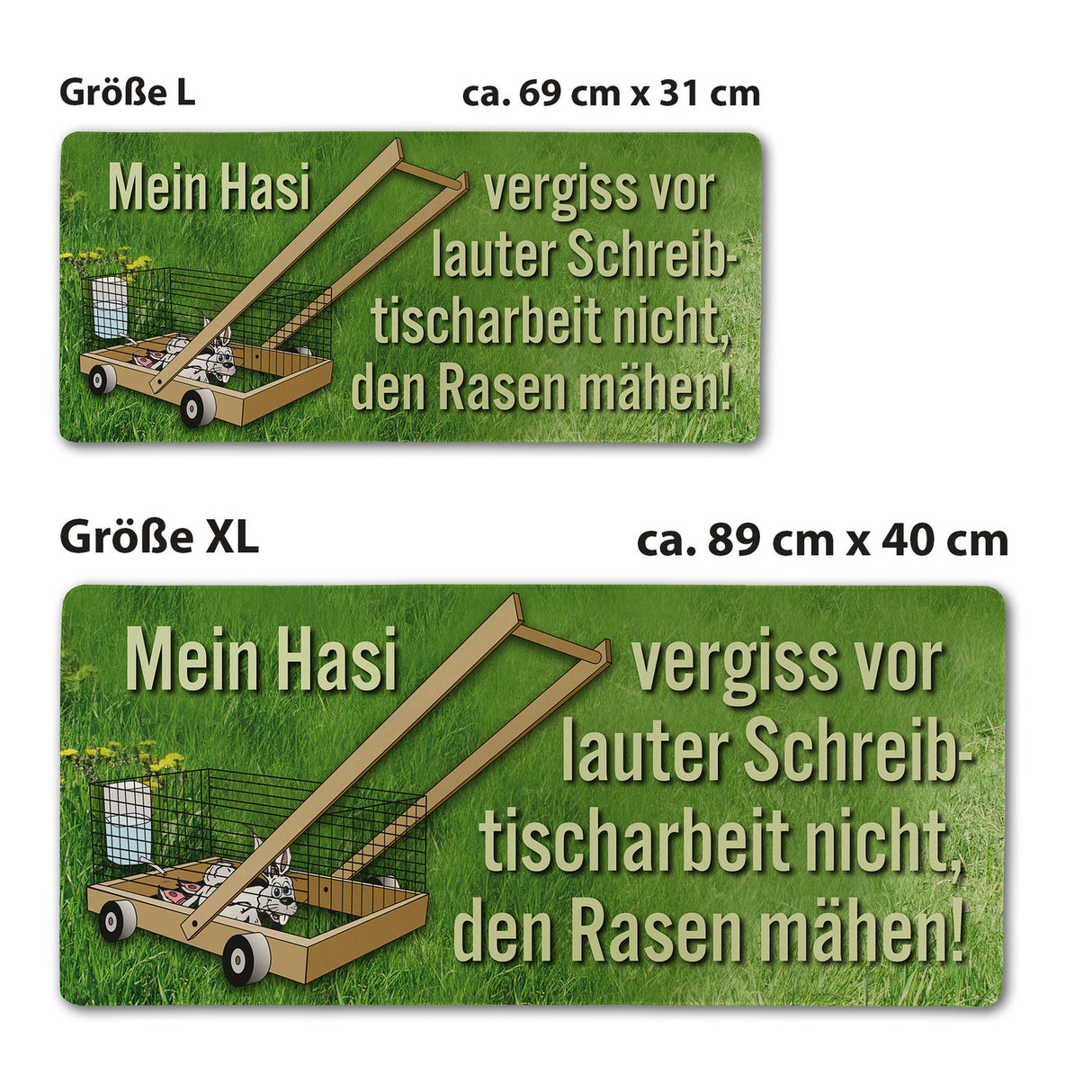 Vergiss nicht, den Rasen mähen! Schreibtischunterlage 69x31cm XXL Mauspad