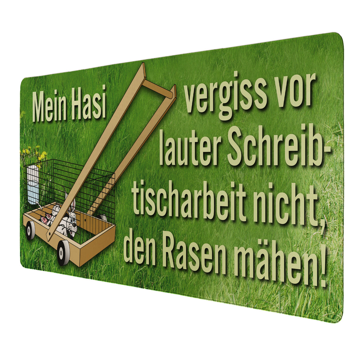 Vergiss nicht, den Rasen mähen! Schreibtischunterlage 69x31cm XXL Mauspad