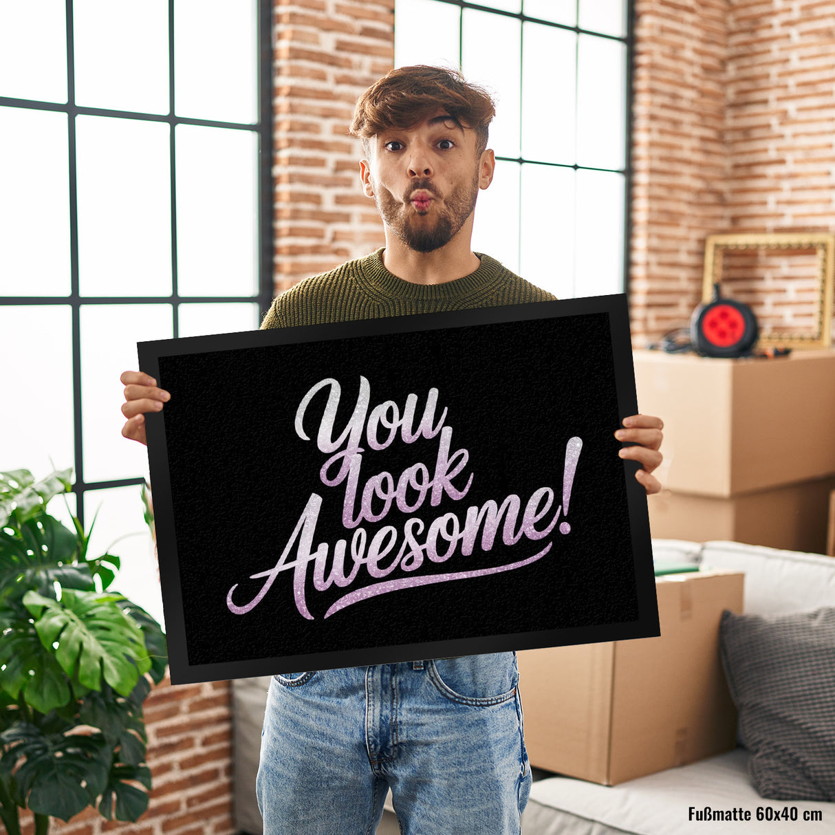 Bling-Bling You look awesome Fußmatte in 35x50 cm
