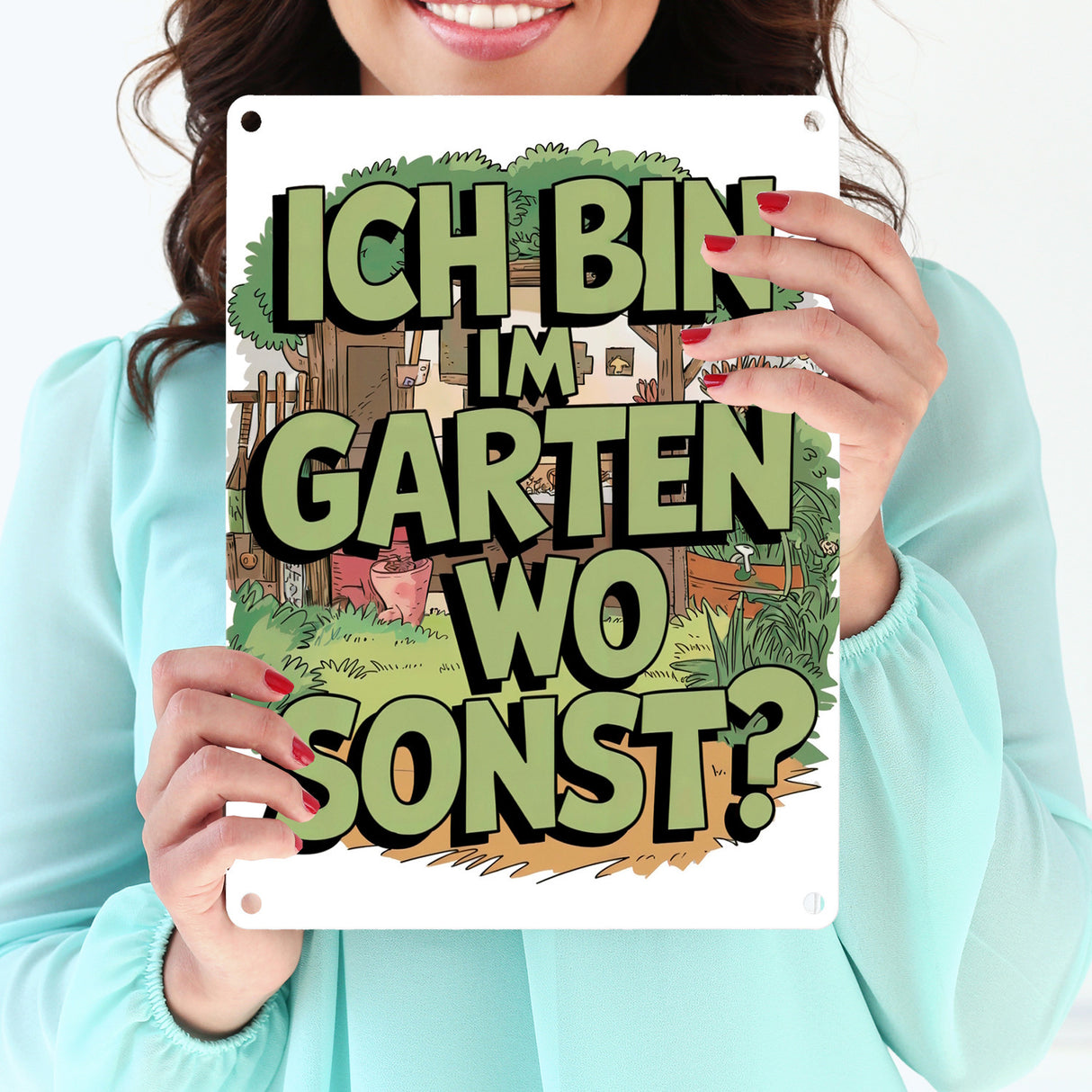 Im Garten wo sonst Metallschild in 15x20 cm
