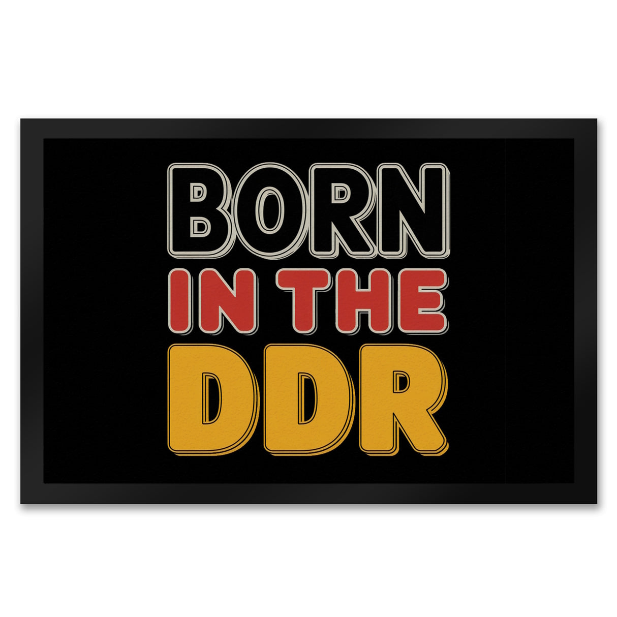 BORN in the DDR Retro Fußmatte in 35x50 cm Ostdeutsche Identität