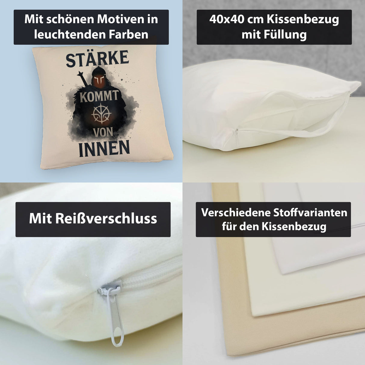 Starker Krieger - Stärke kommt von innen Kissen