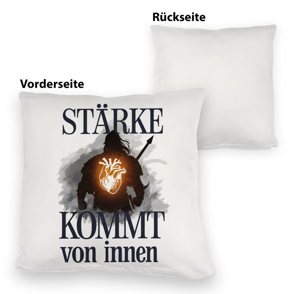 Stärke kommt von innen Kissen - Silhouette Krieger