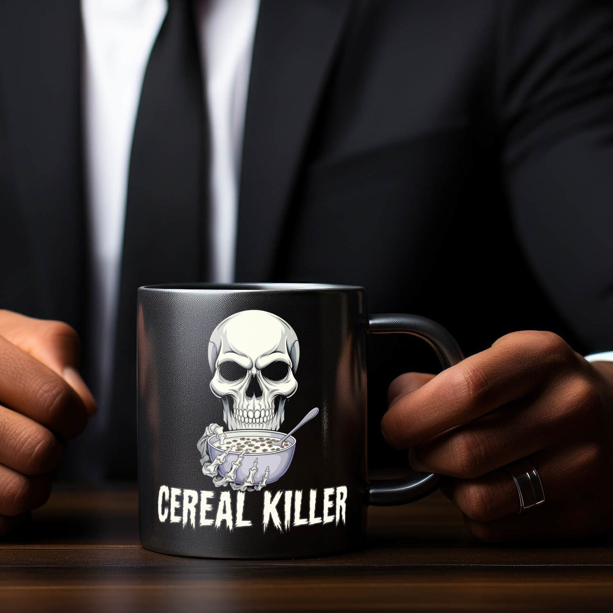 Cereal Killer Totenkopf Tasse für Müslifans