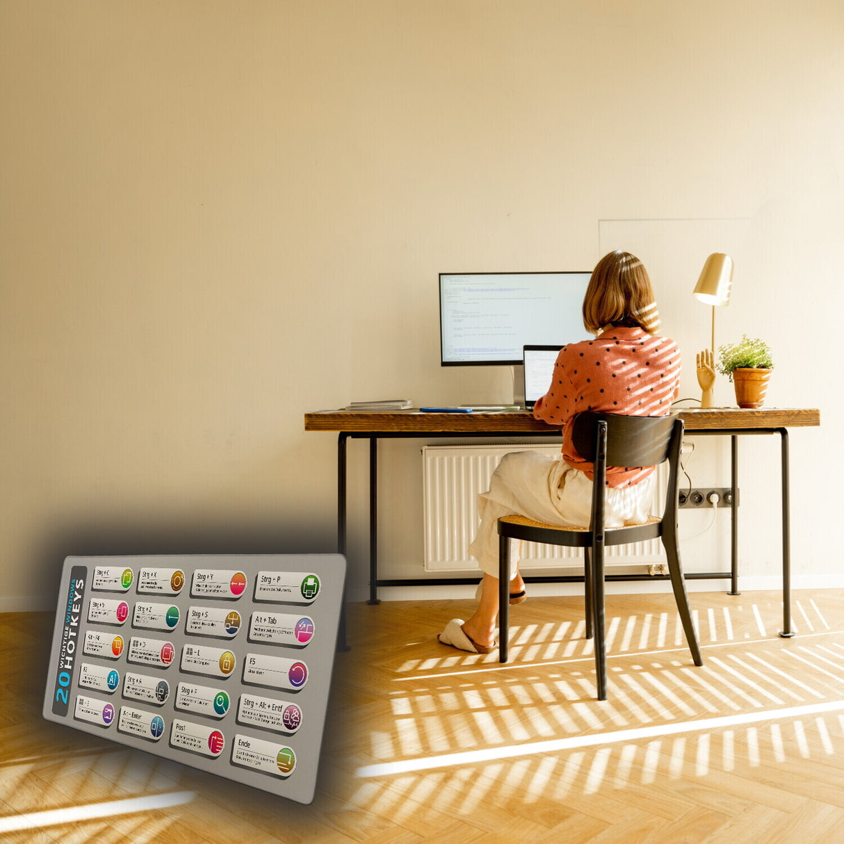 Windows Hotkeys Schreibtischunterlage 69x31cm XXL Mauspad - 20 Wichtige Hotkeys