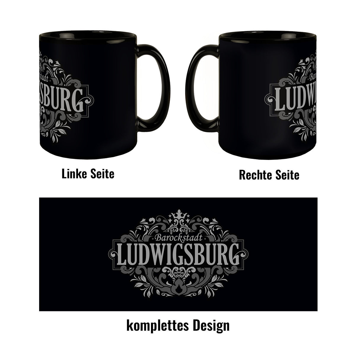 Ludwigsburg Barock Ornament Tasse - grau