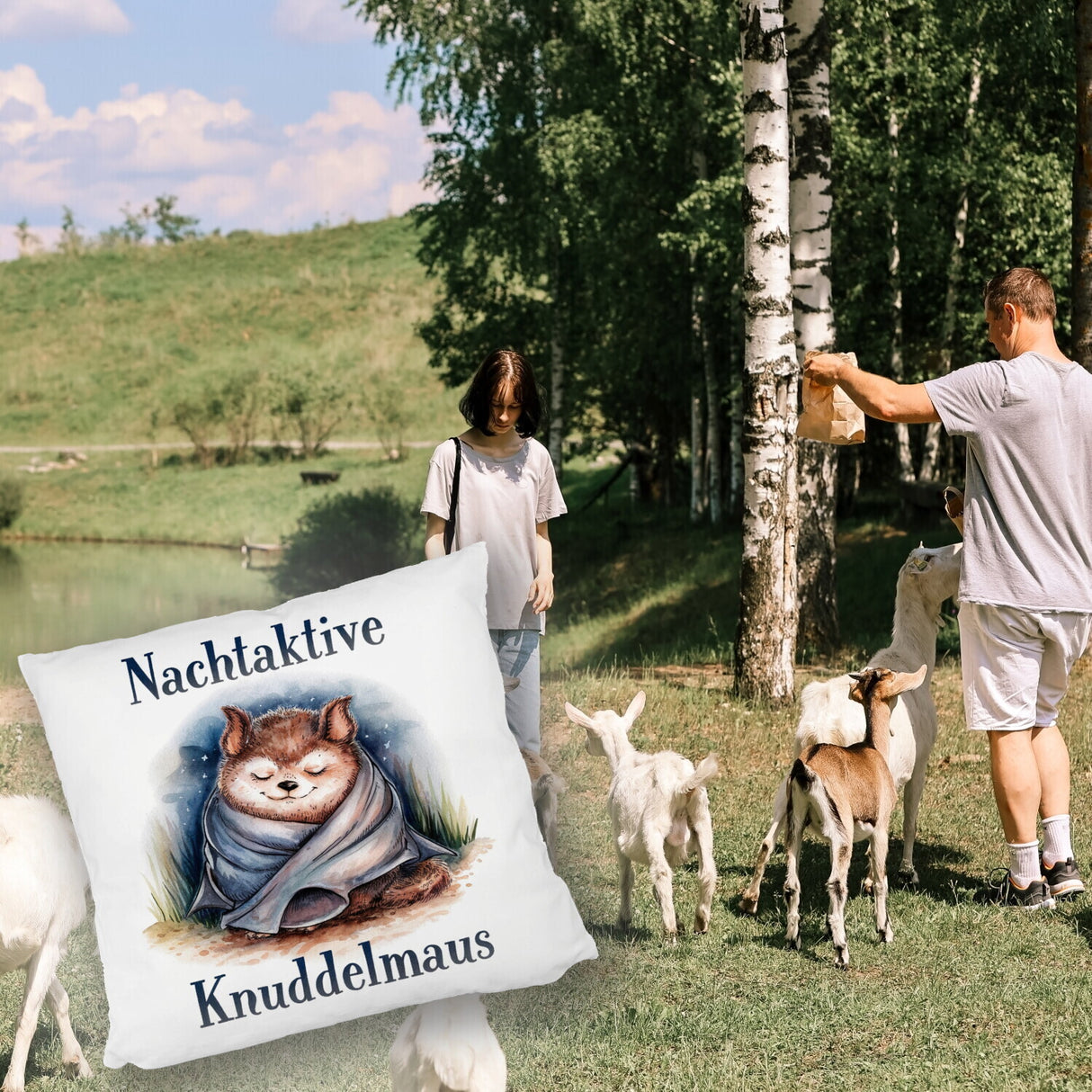 Nachtaktive Knuddelmaus Kissen Kuschelige Fledermaus