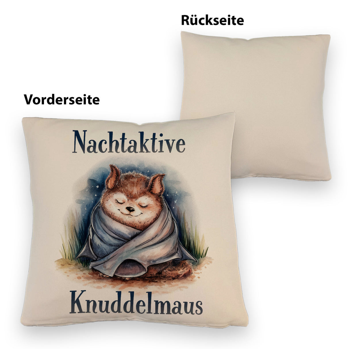 Nachtaktive Knuddelmaus Kissen Kuschelige Fledermaus