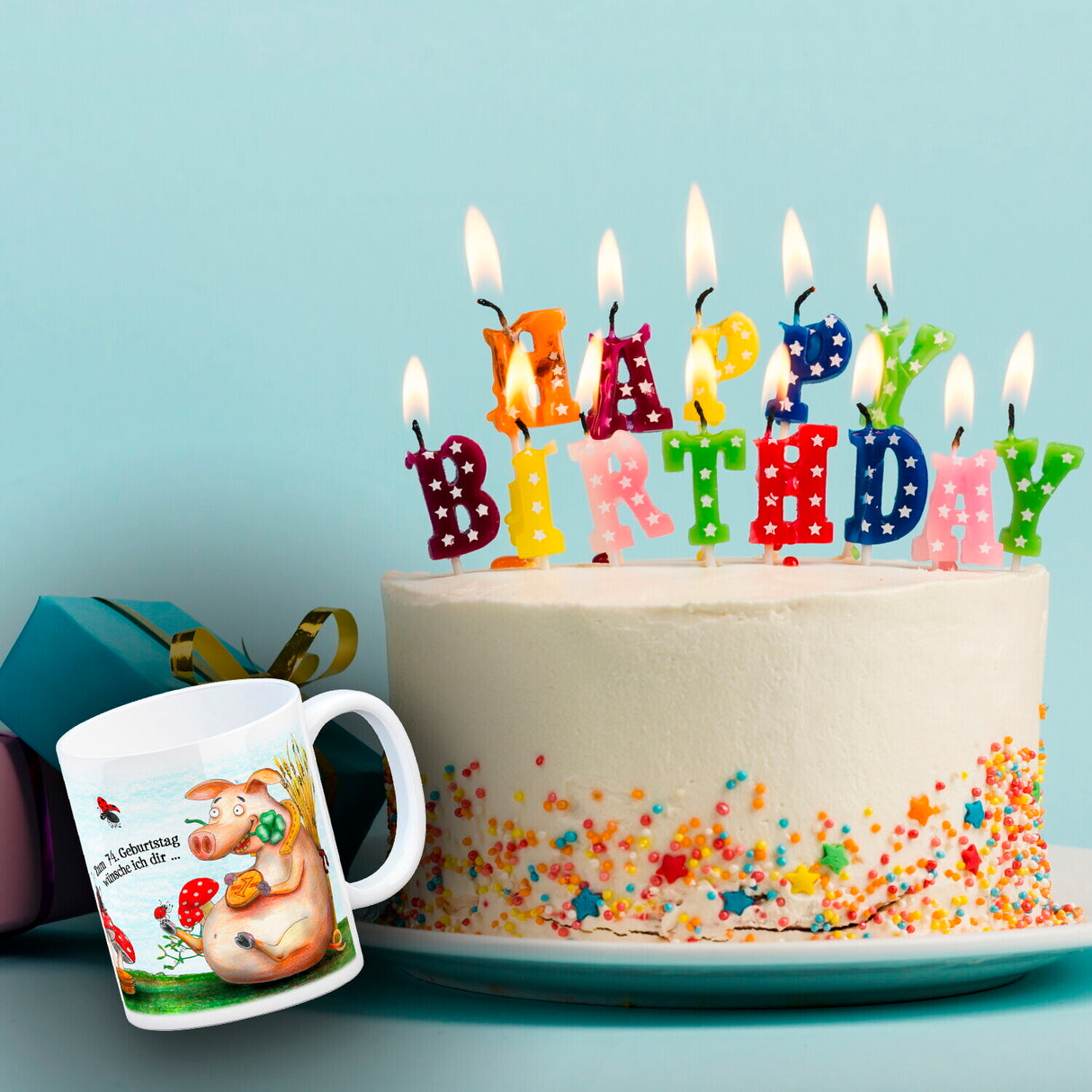Viel Glück zum 74. Geburtstag Kaffeebecher