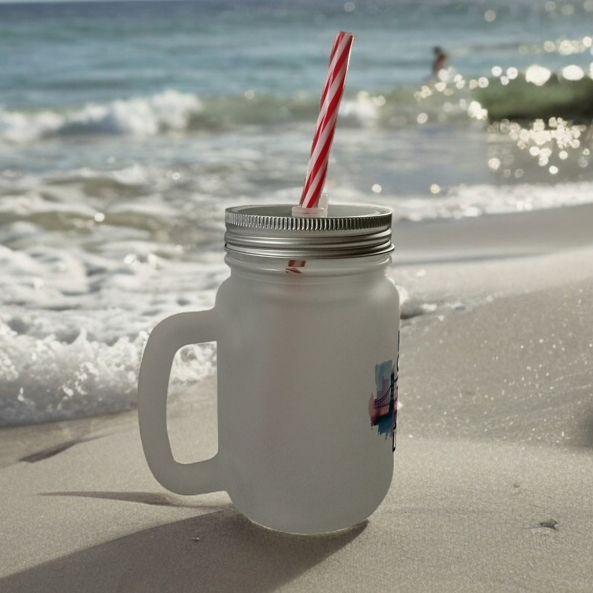 KEEP CALM UND TRINK TEE Trinkglas mit Bambusdeckel London
