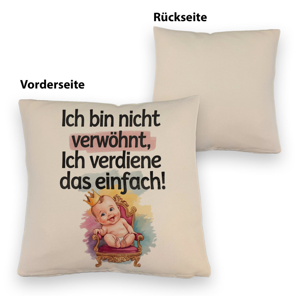 Baby auf Thron - Ich verdiene das Kissen