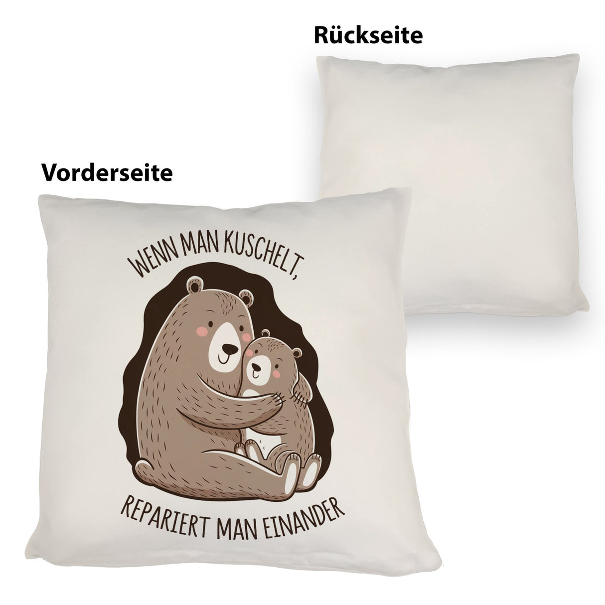Kuscheln repariert Kissen mit niedlichen Bären