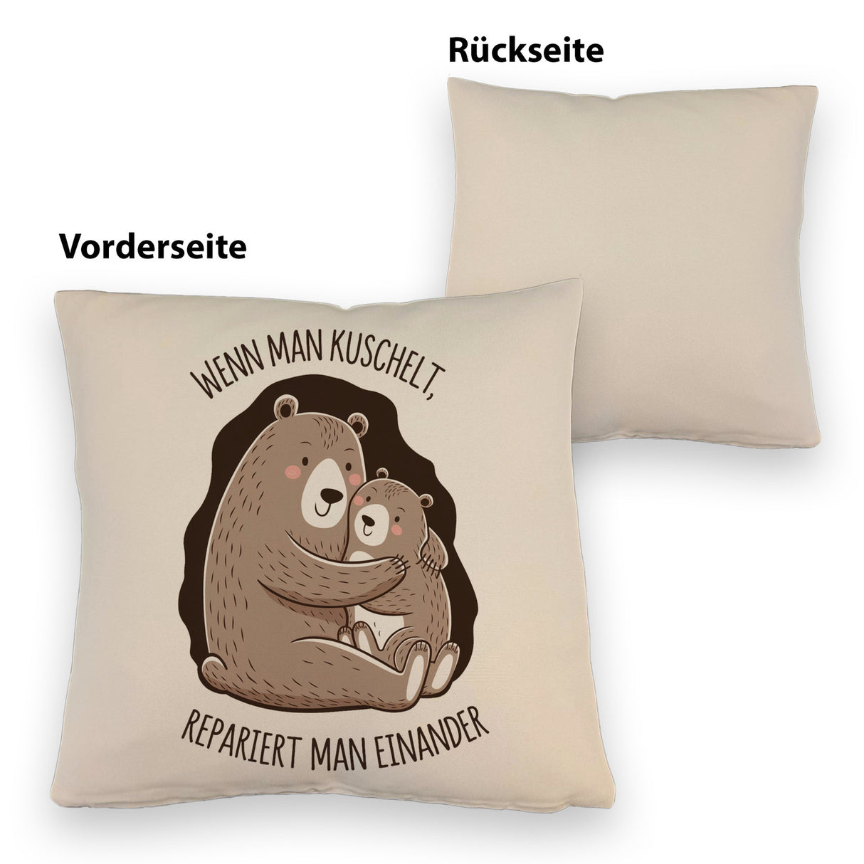Kuscheln repariert Kissen mit niedlichen Bären