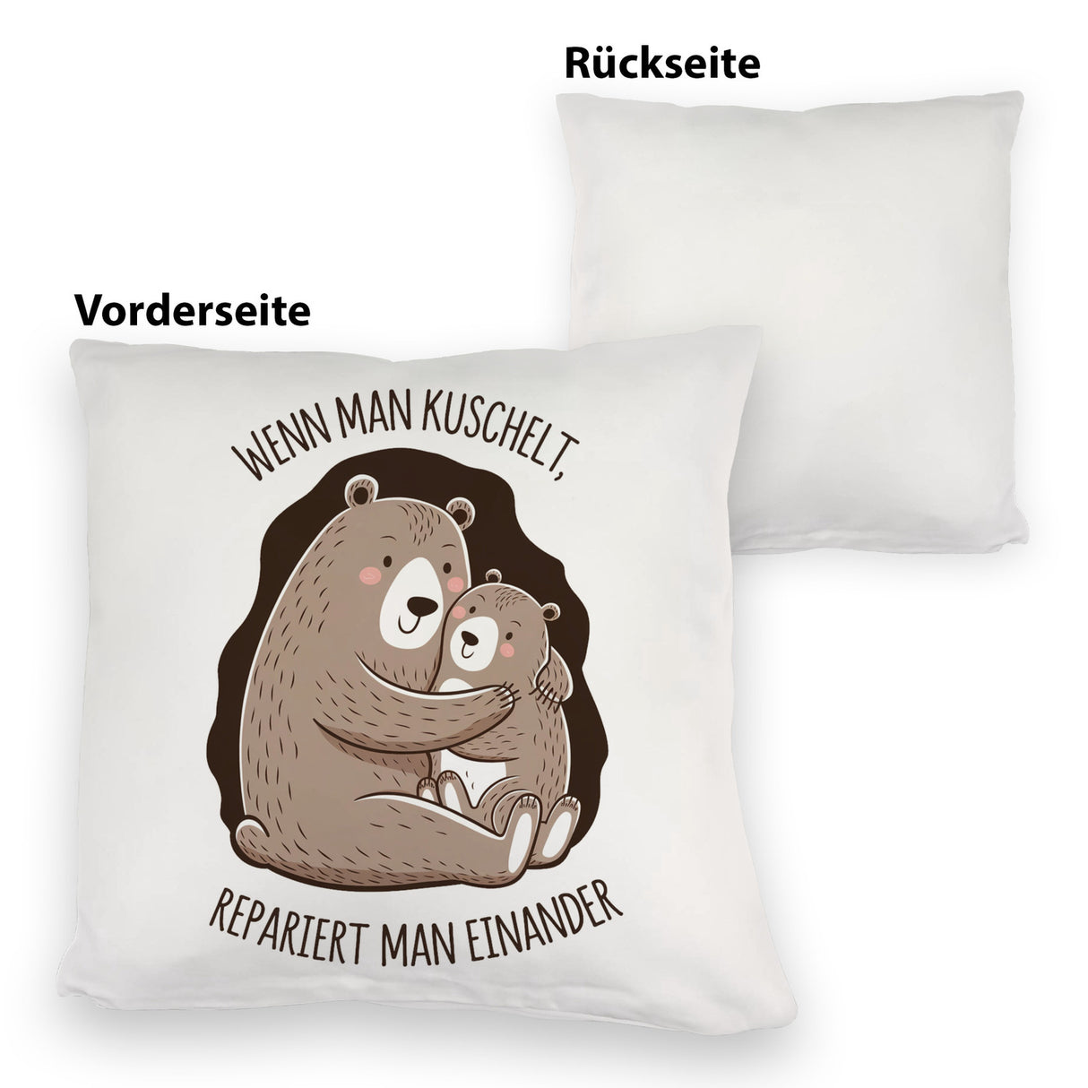 Kuscheln repariert Kissen mit niedlichen Bären