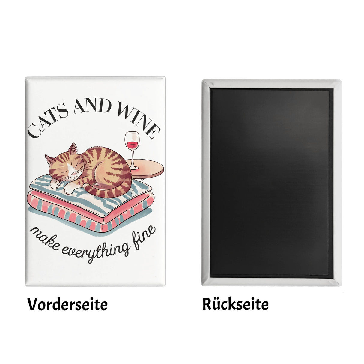 Katzen & Wein Souvenir Souvenir Magnet für Katzen- und Weinliebhaber