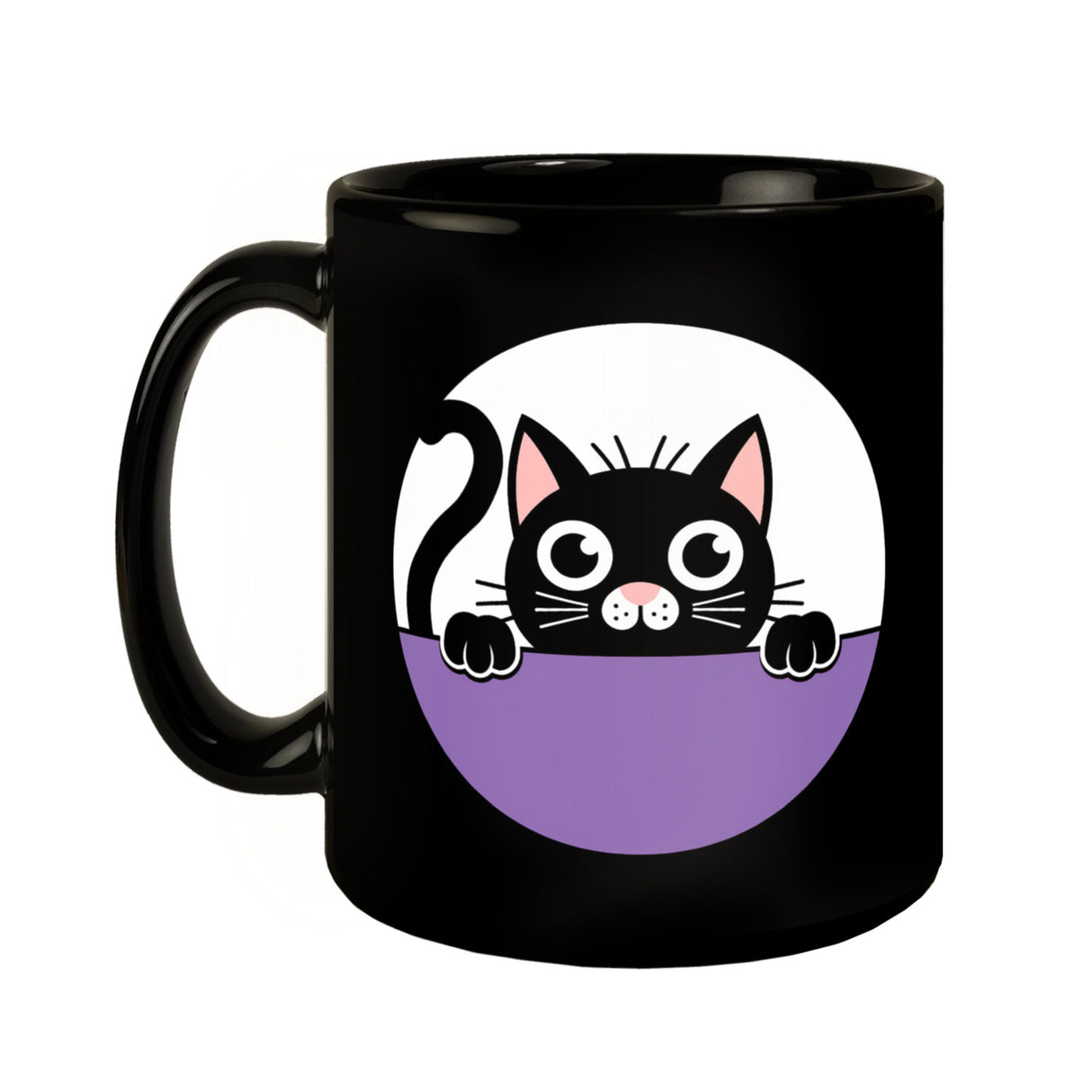 Schwarze Katze Tasse für Katzenliebhaber