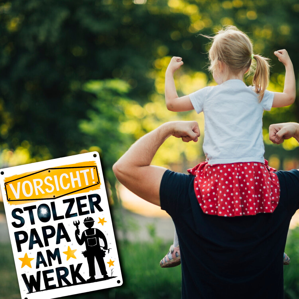 Vorsicht! Stolzer Papa am Werk Metallschild in 15x20 cm