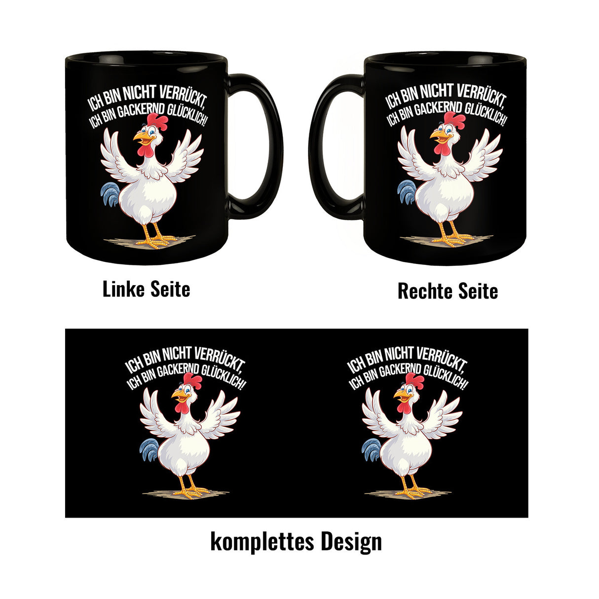Hahn Ich Bin Gackernd Glücklich Tasse
