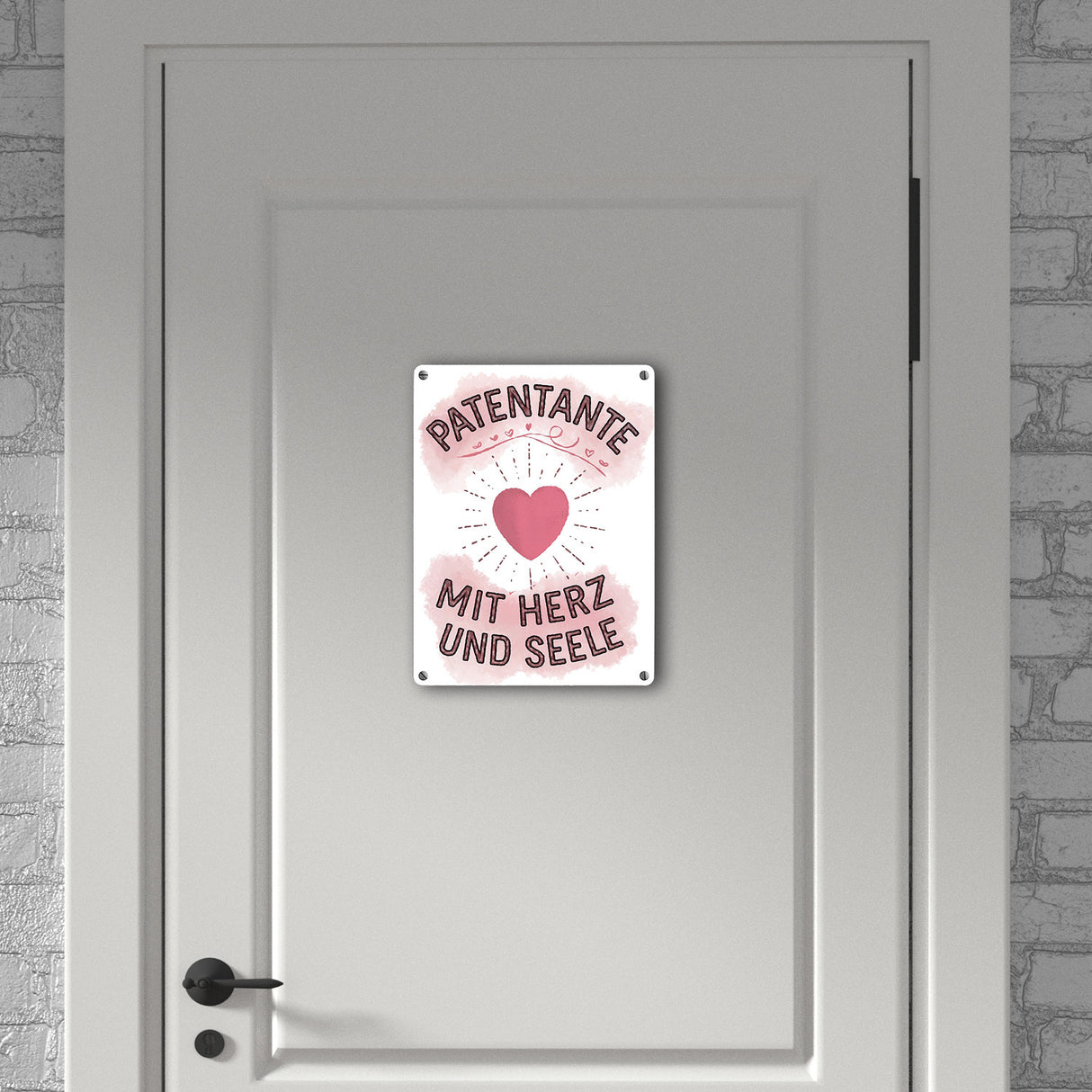 Patentante mit Herz Metallschild in 15x20 cm Herz und Seele