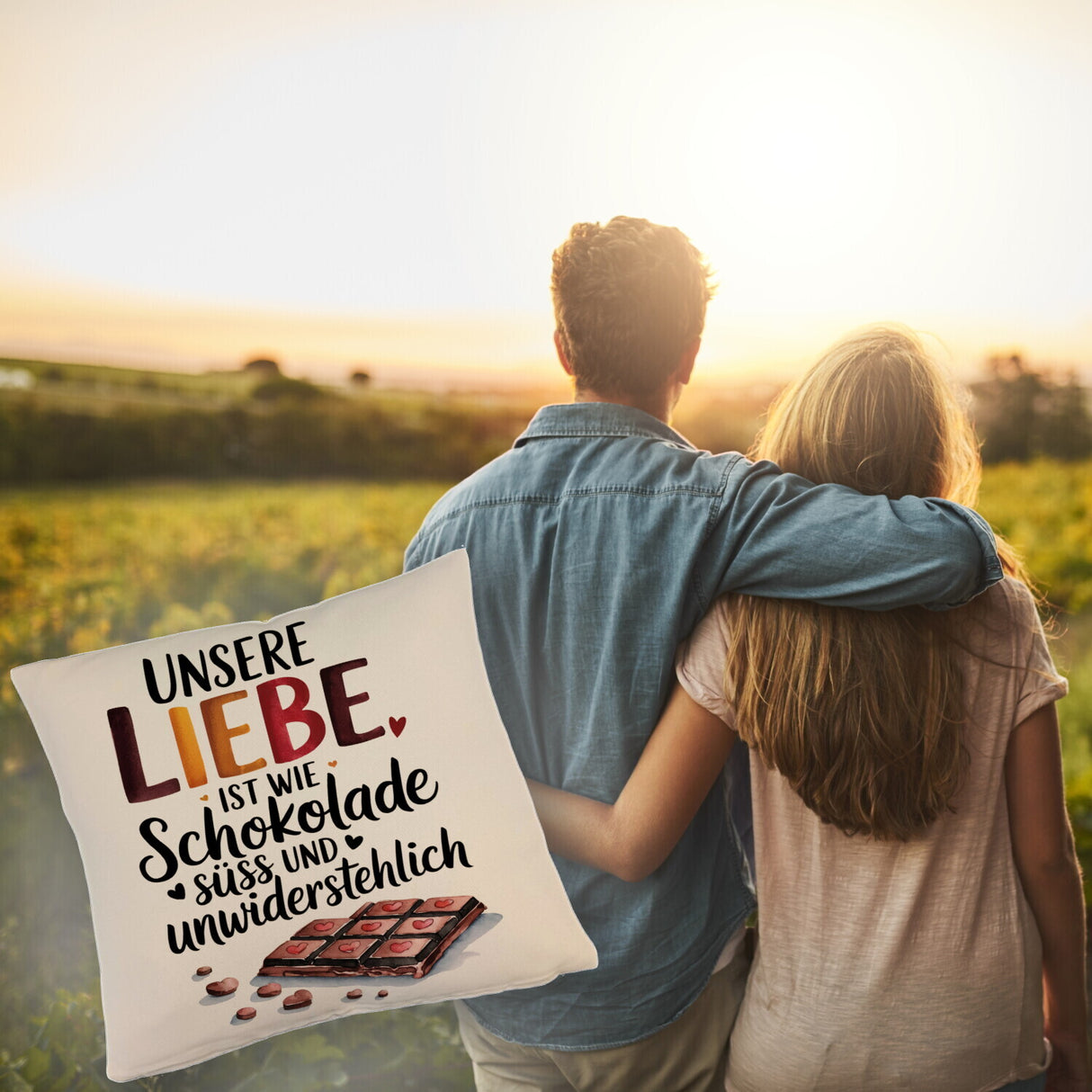 Liebe ist wie Schokolade Kissen Schokoladentafel