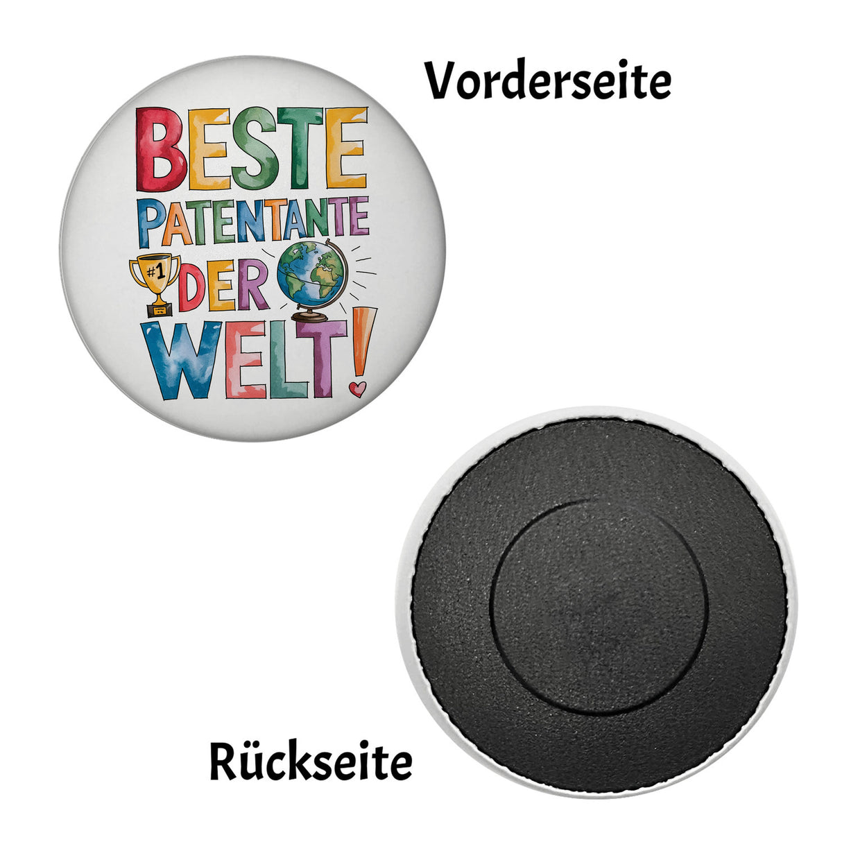 Beste Patentante der Welt Magnet goldener Pokal Globus