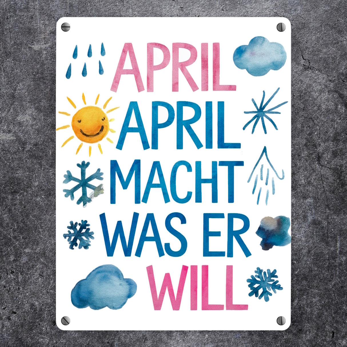 April macht was wer will Metallschild in 15x20 cm April, April