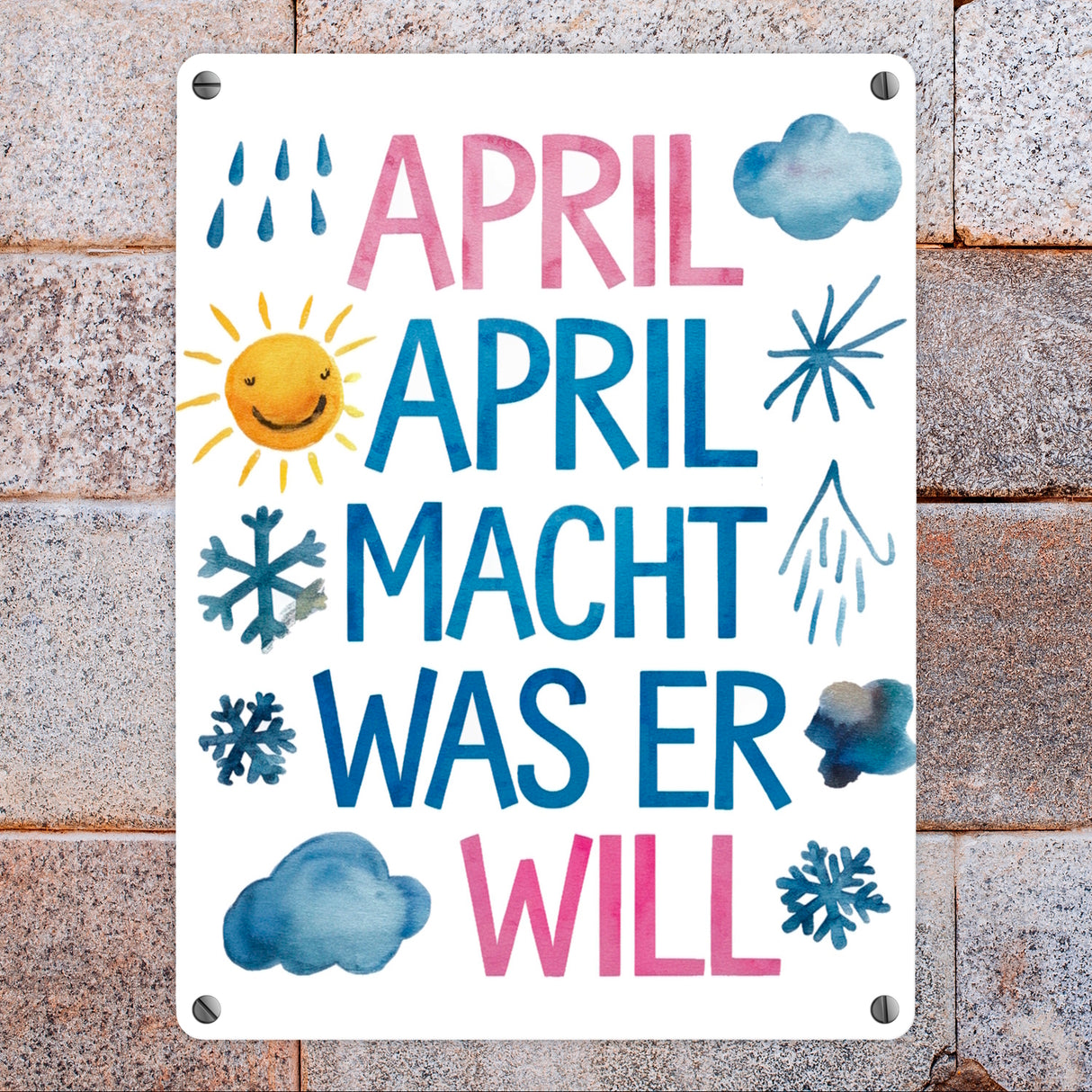 April macht was wer will Metallschild in 15x20 cm April, April