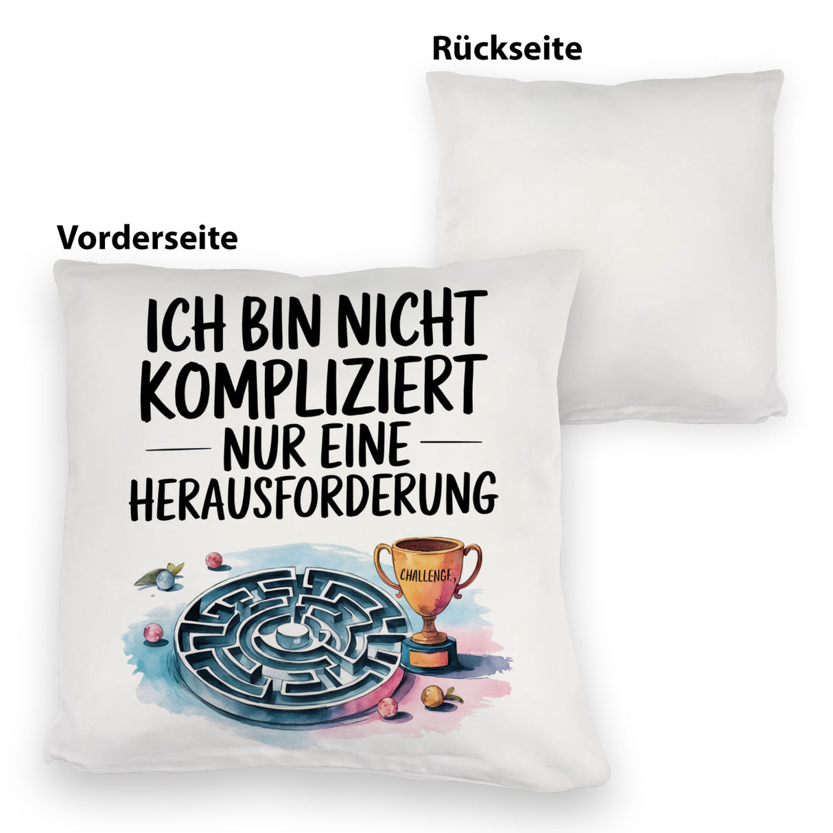 Herausforderung, nicht kompliziert Kissen Pokal