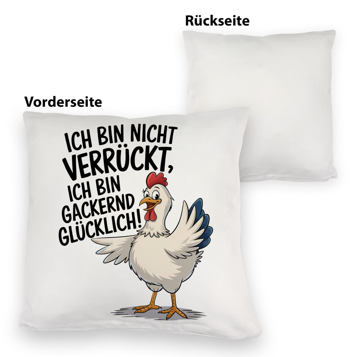 Fröhliches Huhn Gackernd Glücklich Kissen